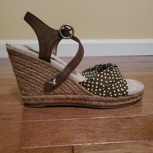 American Eagle Polka Dot Wedge Sandals Size 8